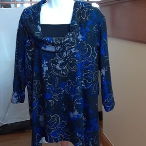 Notations plus size cowl neck sweater